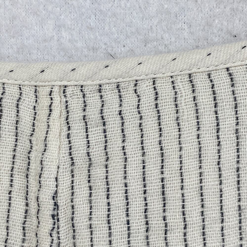 Eileen Fisher Jacket XL Reversible Organic Cotton Open Front Polka Stripe Beige - Picture 6 of 14
